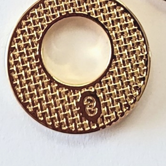 DAMASCENE HOOP EARRINGS - FOR PIERCED EARS - SIGNED GG - Picture 5 of 8